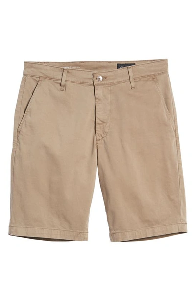 Shop Ag Griffin Stretch Cotton Shorts In Stone Barrack