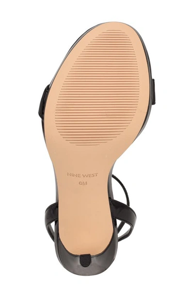 Nine West Loola Ankle Strap Sandal In Black Patent