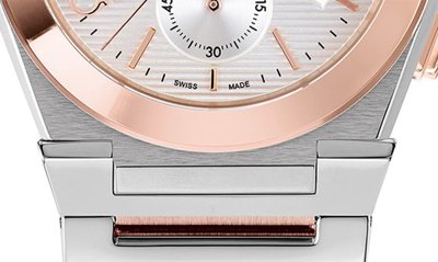 Shop Ferragamo Vega Chrono Bracelet Watch, 42mm In Ip Rose Gold/ Stainless Steel