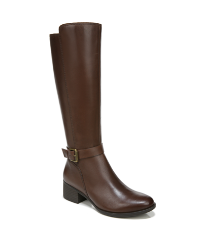 Shop Naturalizer Kalona Wide Calf High Shaft Boots Women's Shoes In Chocolate Leather