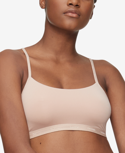 Form To Body Unlined Bralette With Tonal Logo In Cedar-neutral