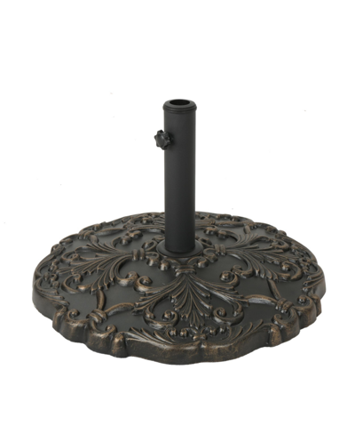 Shop Noble House Clifton Outdoor Umbrella Base In Dark Copper