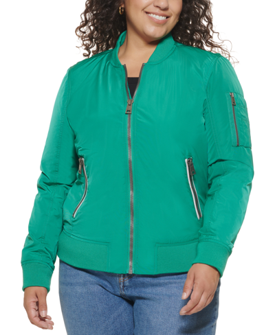 Shop Levi's Trendy Plus Size Melanie Bomber Jacket In Emerald