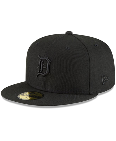Shop New Era Men's  Detroit Tigers Black On Black 59fifty Fitted Hat