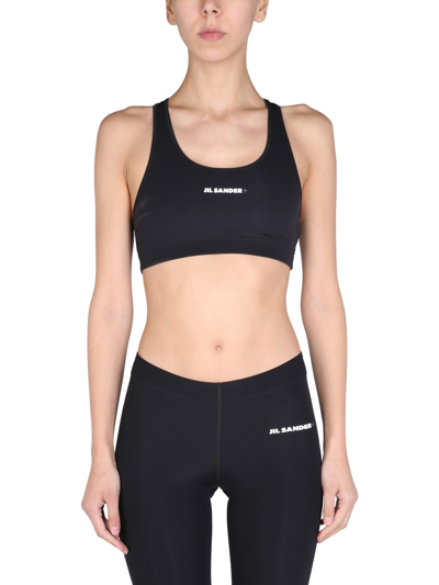 Shop Jil Sander Logo Sports Bra In Black