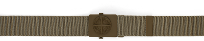 Stone Island Kids Khaki Logo Belt In V0054 Military Green