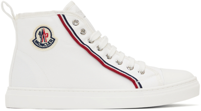 Shop Moncler Kids White Anyse Ii High-top Sneakers In 002 White Stripe