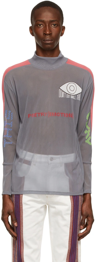 Noma T.d. Grey Brain Dead Edition Polyester Turtleneck In Gray
