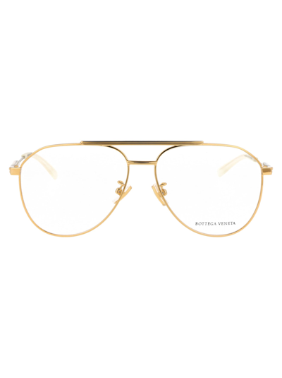 Shop Bottega Veneta Bv1158o Glasses In 002 Gold Gold Transparent