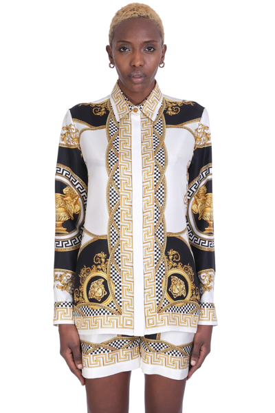 Versace Women's White Silk Shirt | ModeSens