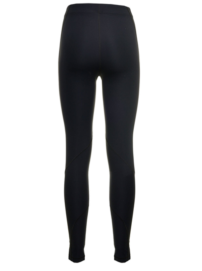 Shop Jil Sander Womans Yoga Black Stretch Fabric Leggings