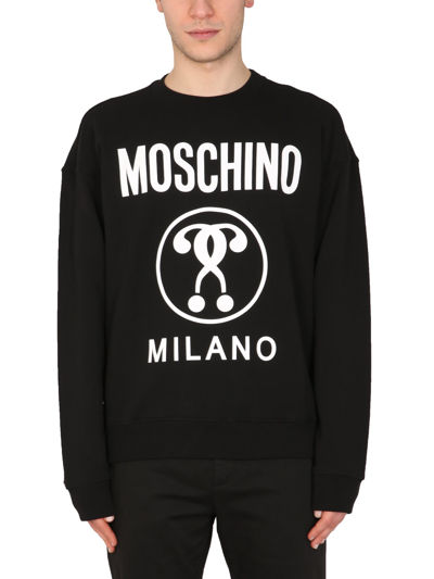 Shop Moschino Double Question Market Sweatshirt In Nero