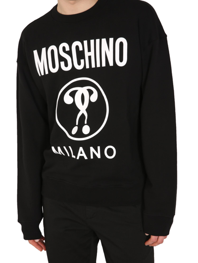 Shop Moschino Double Question Market Sweatshirt In Nero