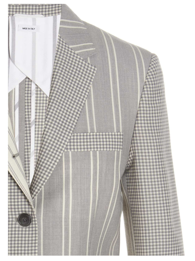 Thom Browne Patchwork Blazer Jacket In Multicolor