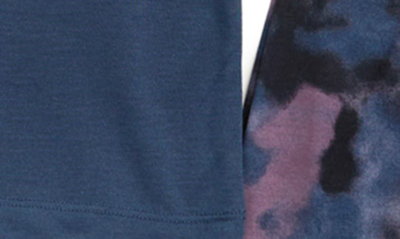 Shop Nordstrom Rack Kids' T-shirt & Shorts Pajama Set In Navy Denim- Black Tie Dye