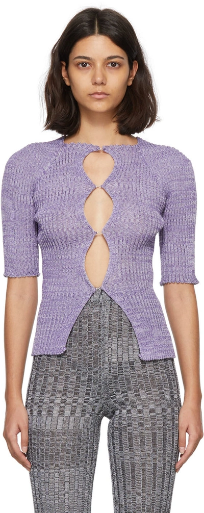 Shop A. Roege Hove Purple Cotton Cardigan In 046 Mellila