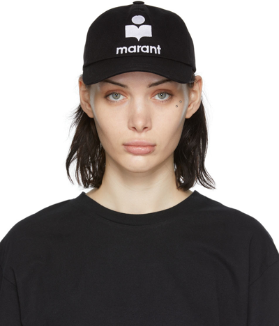 Shop Isabel Marant Black Tyrony Cap In Bkec Black/ecru