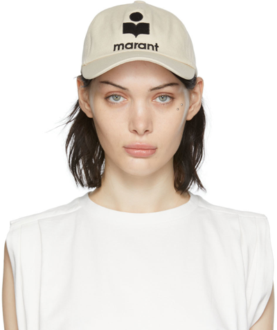 Shop Isabel Marant Off-white Tyrony Cap In Ecbk Ecru/black