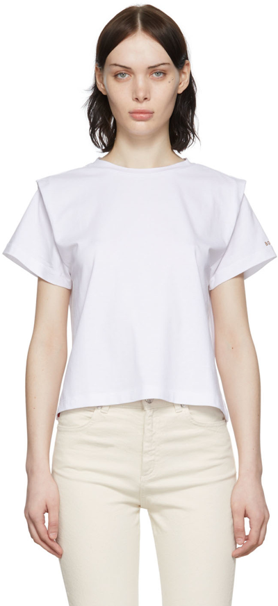 Shop Hugo Boss White Cotton T-shirt In 100 White