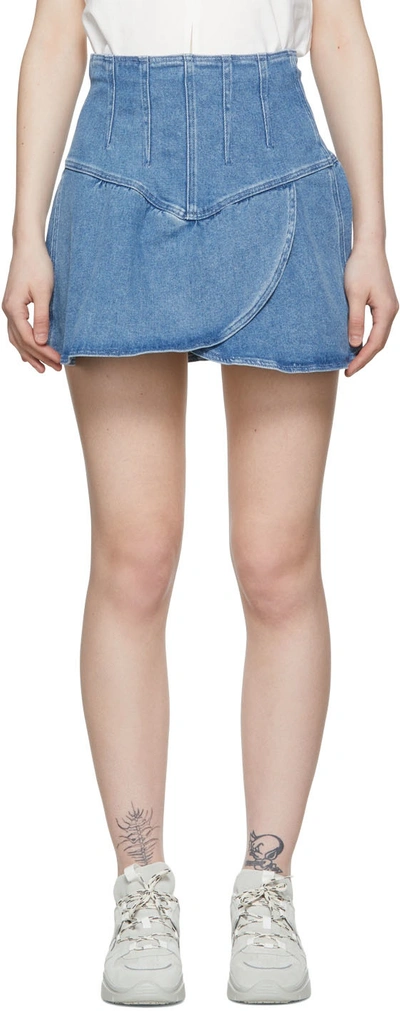 Shop Isabel Marant Blue Dimenia Mini Skirt In 30bu Blue