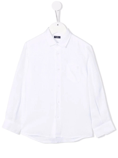 Shop Il Gufo Kids White Linen Shirt In Bianco