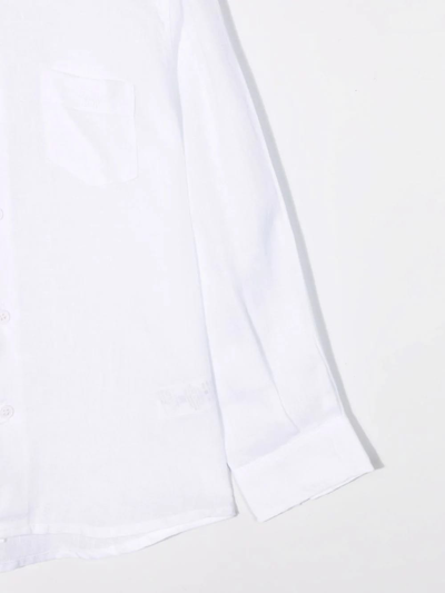 Shop Il Gufo Kids White Linen Shirt In Bianco