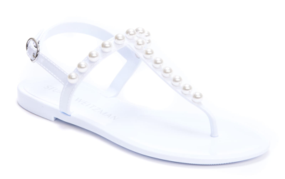 Shop Stuart Weitzman Goldie Sandals In White