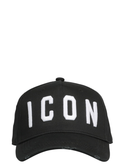 Shop Dsquared2 Embroidered Icon Baseball Cap In Black