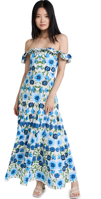 Shop Borgo De Nor Farrah Dress In Summer Garden Blue