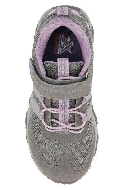 Shop Zeroxposur Denver Mesh Trail Hiking Sneaker In Grey/ Lilac