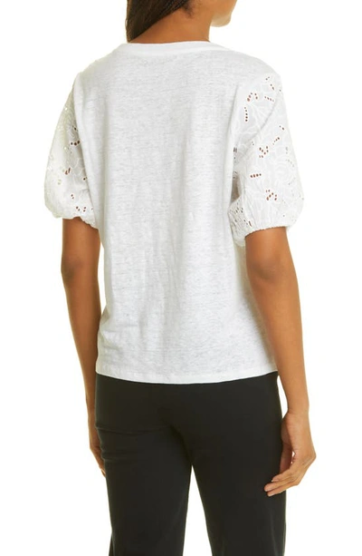 Shop Paige Laura Eyelet Linen Top In White