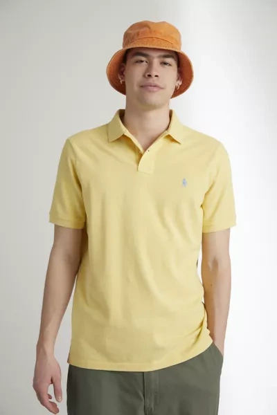 Shop Polo Ralph Lauren Solid Polo Shirt In Yellow