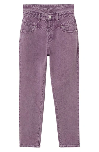 Shop Mango High Waist Mom Jeans In Medium Purple