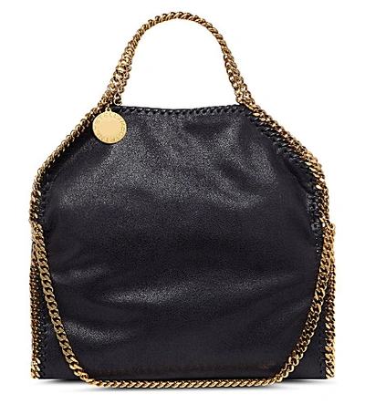 Shop Stella Mccartney Falabella Faux-suede Tote In Navy