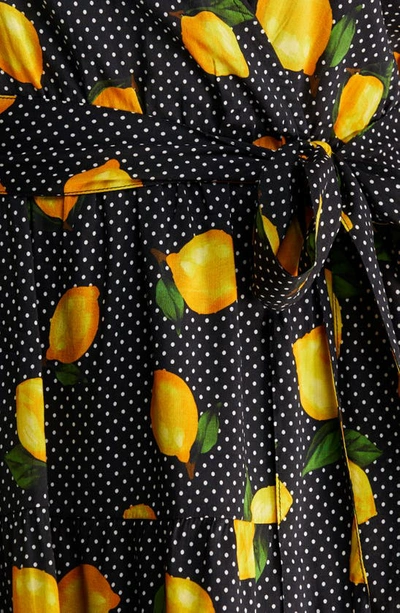 Shop Estelle Limonata Tie Waist Cotton Blend Dress In Print