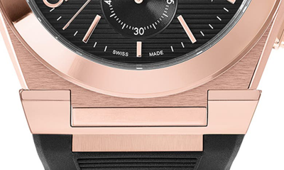 Shop Ferragamo Vega Chronograph Silicone Strap Watch, 42mm In Ip Rose Gold