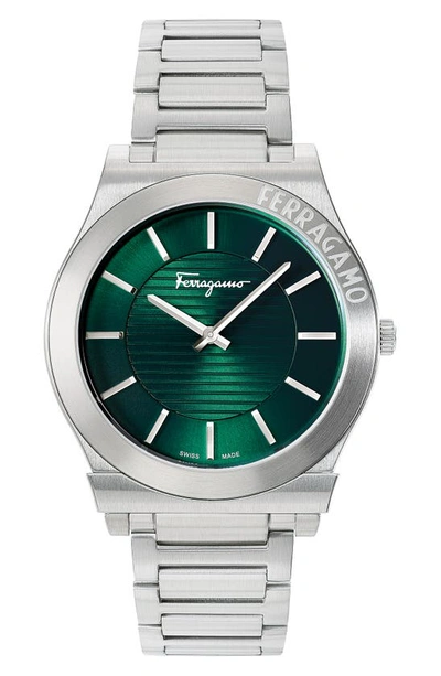 Shop Ferragamo Gancini Bracelet Watch, 41mm X 7mm In Stainless Steel