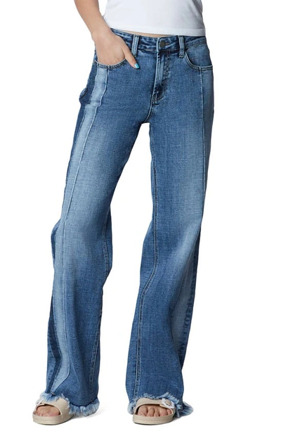 Shop Wash Lab Denim Wash Lab Blessed Relaxed Fit Jeans In Faded Blue Dark