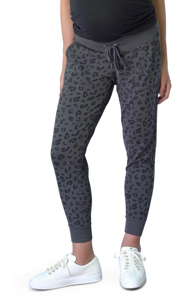 Shop Ingrid & Isabelr Print Maternity Joggers In Leopard