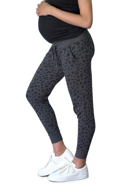 Shop Ingrid & Isabelr Print Maternity Joggers In Leopard