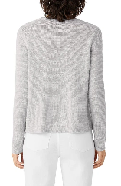 Shop Eileen Fisher Textured Crewneck Organic Linen & Cotton Sweater In Pearl