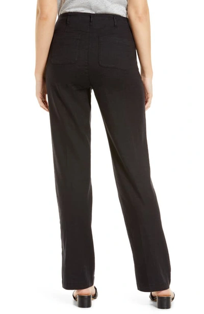 Nydj Marilyn Linen Blend Trousers In Black