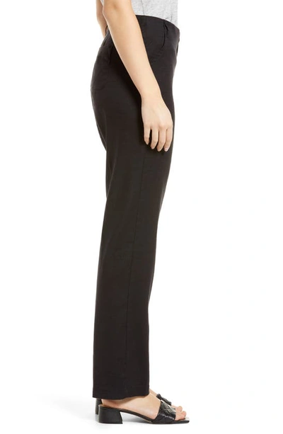 Shop Nydj Marilyn Linen Blend Trousers In Black