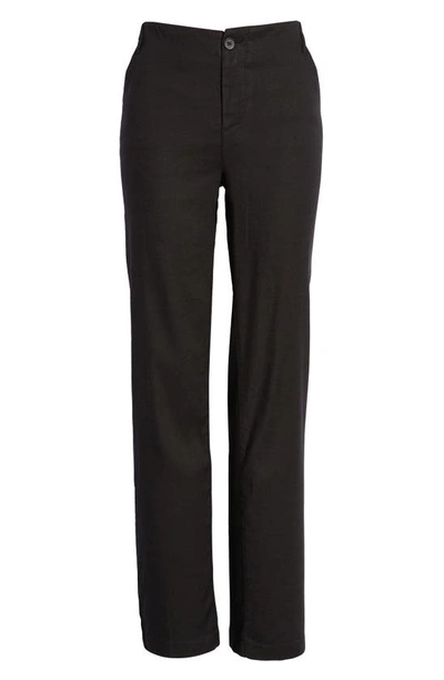 Nydj Marilyn Linen Blend Trousers In Black