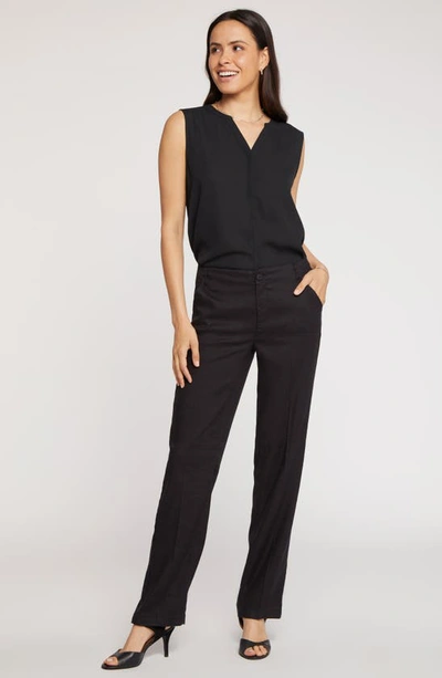 Nydj Marilyn Linen Blend Trousers In Black
