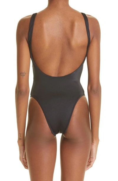 Shop Balmain Crystal Embellished One-piece Swimsuit In Black