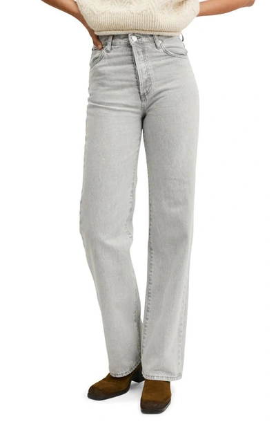 Mango - Straight Jeans with Rhinestone Detail Open Grey - 10 - Women