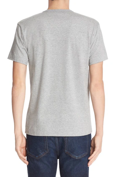 Shop Comme Des Garçons Play Twin Hearts Slim Fit Jersey T-shirt In Grey