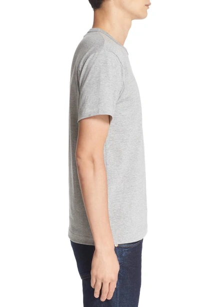 Shop Comme Des Garçons Play Twin Hearts Slim Fit Jersey T-shirt In Grey