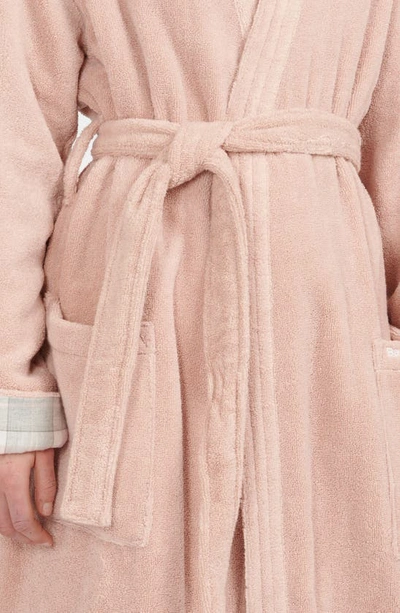 Shop Barbour Ada Cotton Terry Cloth Robe In Light Pink